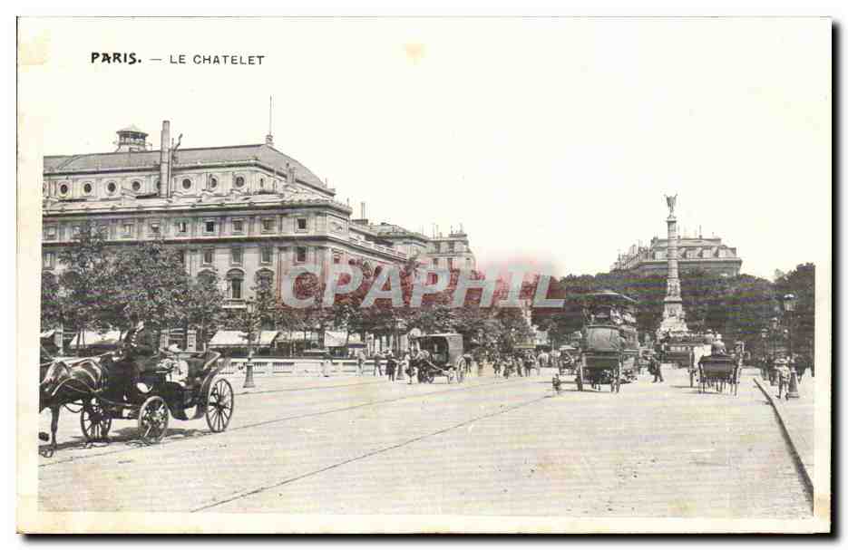 Paris - 1 Le Chatelet - cheval - horse CPA 