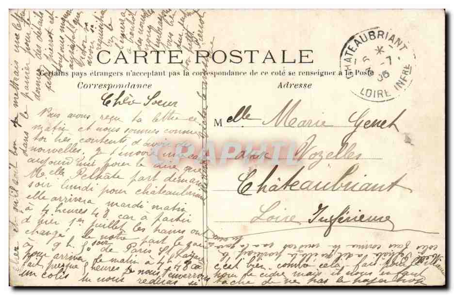 Paris - Souvenir de Paris CPA  — Rückseite