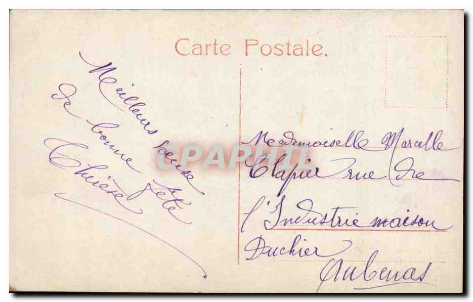 Fantaisie - Heureuse Annee - Curly Haired Girl with beaded headband - muguet - lily of the valley - CPA  — Verso