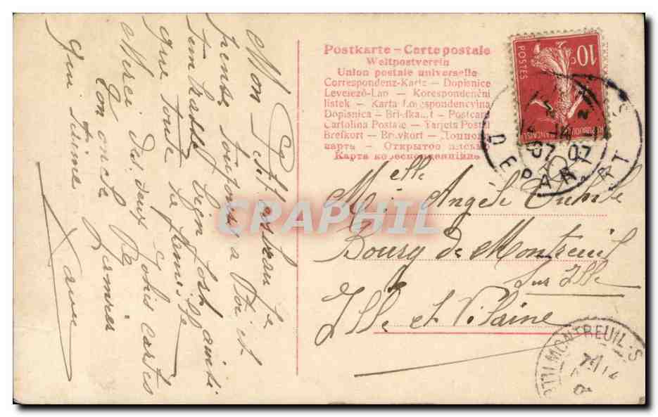 Fantaisie - Enfant - Little girl with glass of wine - vin - - horseshoe - cheval a fer - CPA  — Verso