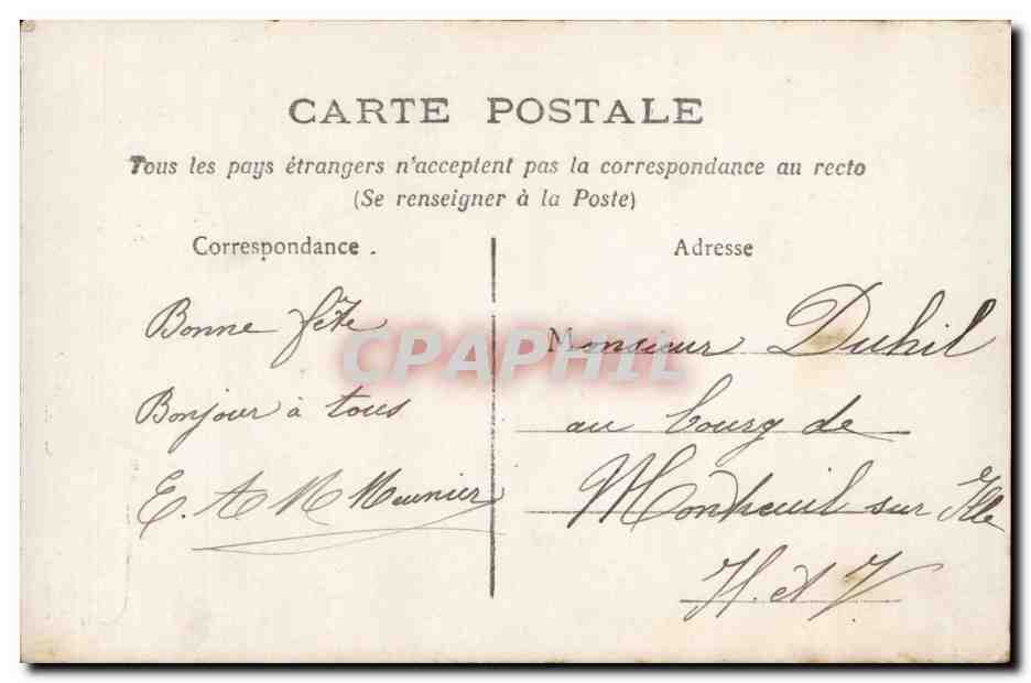 Fantaisie - Enfant - Little girl with letter - Bonne Fete - CPA  — Verso