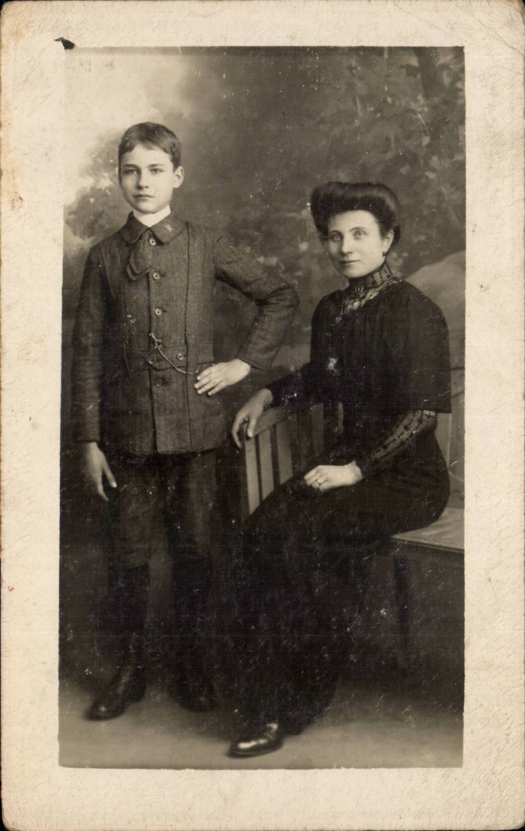 Fantaisie - Enfant et Mere - Proud Mother and Son - CPA 
