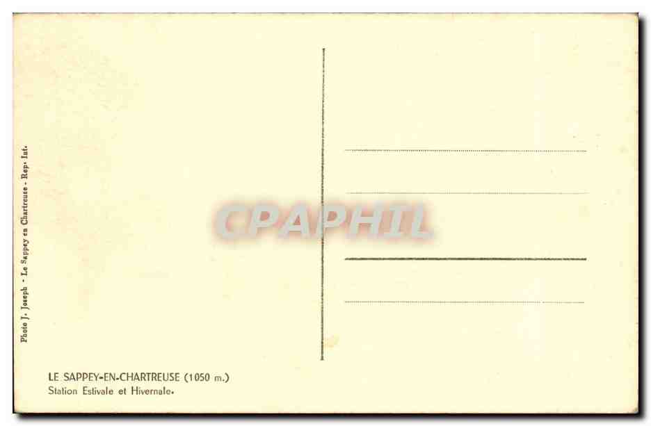 Le Sappey en Chartreuse - Station Estivale et Hivernale - CPA  — Rückseite