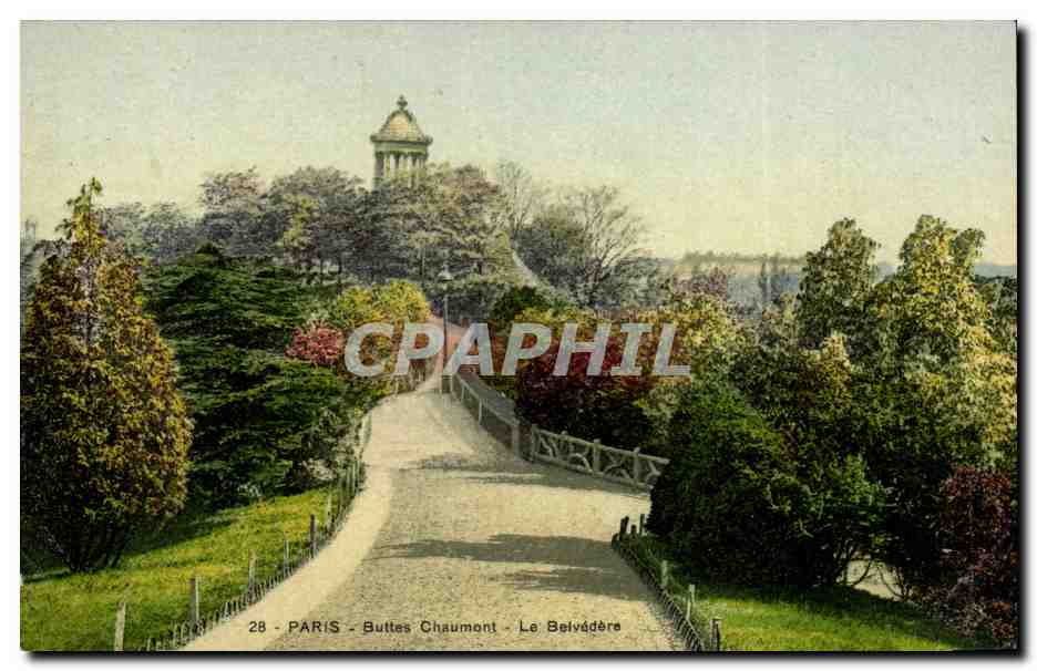 Paris - 19 - Buttes Chaumont - Belvedere CPA 