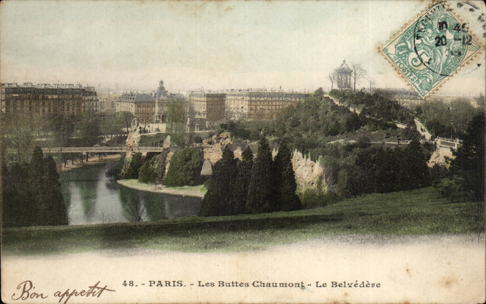 Paris - 19 - Buttes Chaumont - Belvedere CPA 