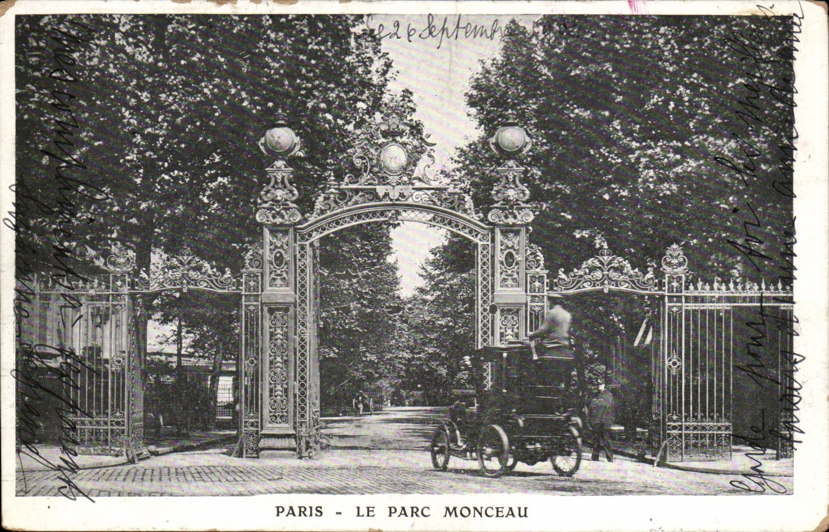 Paris - 8 - Parc Monceau - automobile CPA 