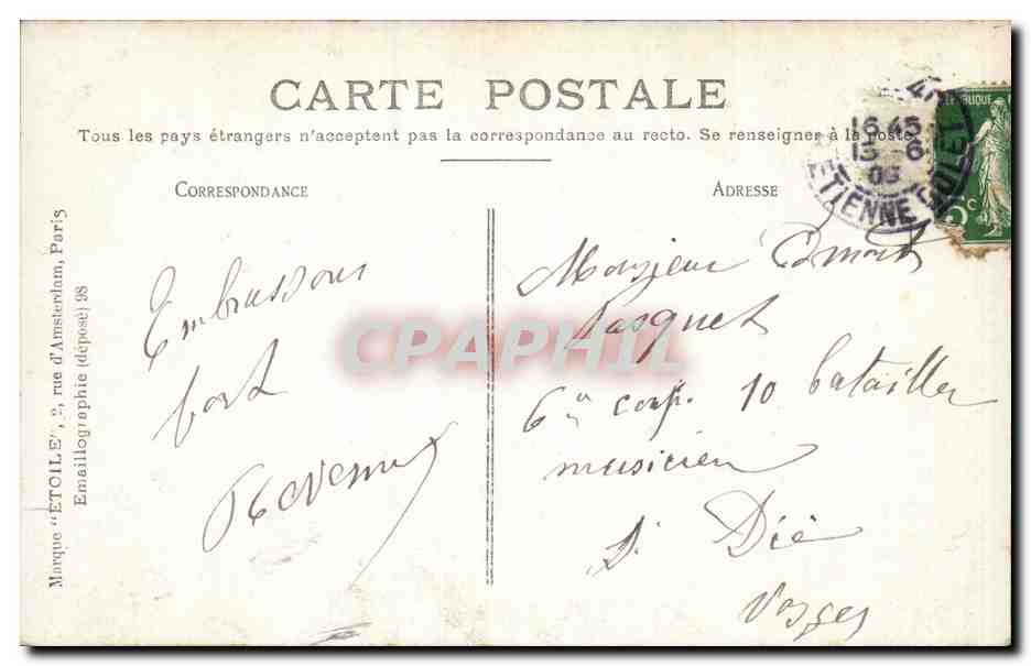 Paris - 16 - Bois de Boulogne -La Villa de Longchamps - CPA  — Rückseite