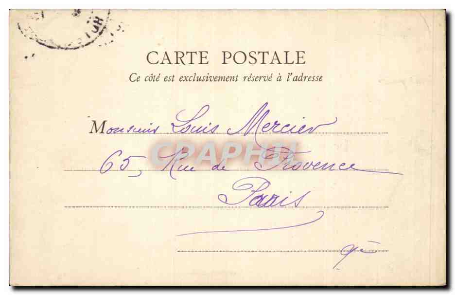 Paris - 1 - Palais de Justice - CPA  — Verso