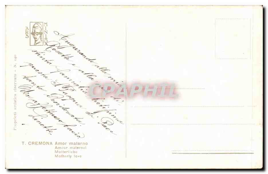 Fantisie - Mere et Enfant - Mother and Child - CPA  — Verso