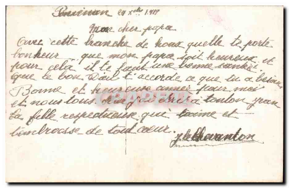 Fetes - Bonne Anne - houx - holly - CPA  — Rückseite