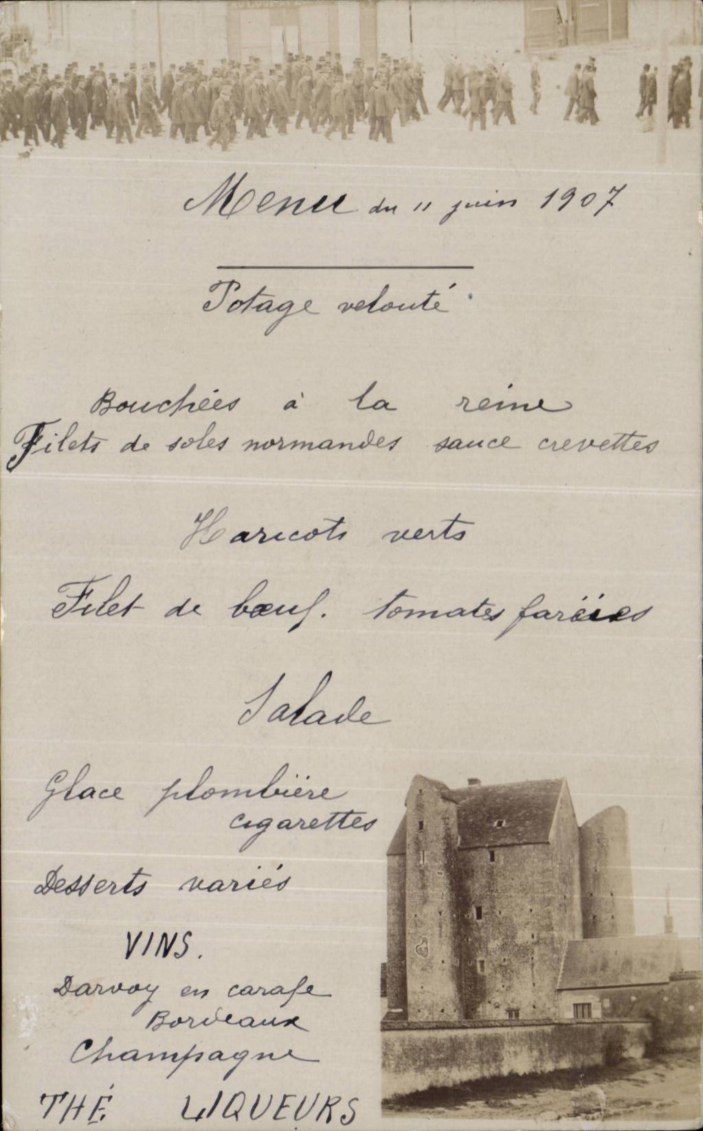 Menu de 1907 - La Cuisine - Restaurant Cuisine - CPA 