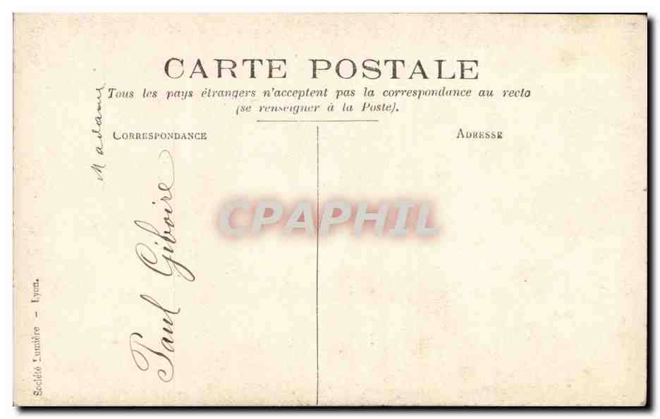 Menu de 1907 - La Cuisine - Restaurant Cuisine - CPA  — Rückseite