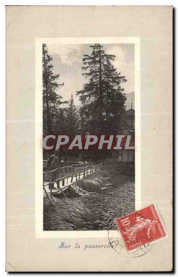 Arbres - Sur la Passerelle - Juin 1909 - CPA 