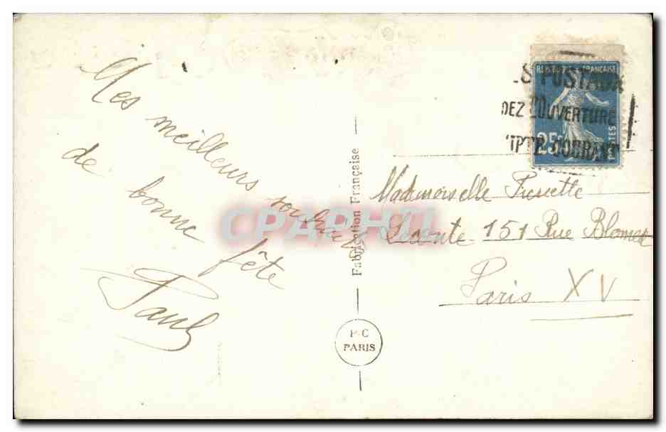 Fetes - Bonne Fete - Pensee - Pansy - CPA  — Rückseite