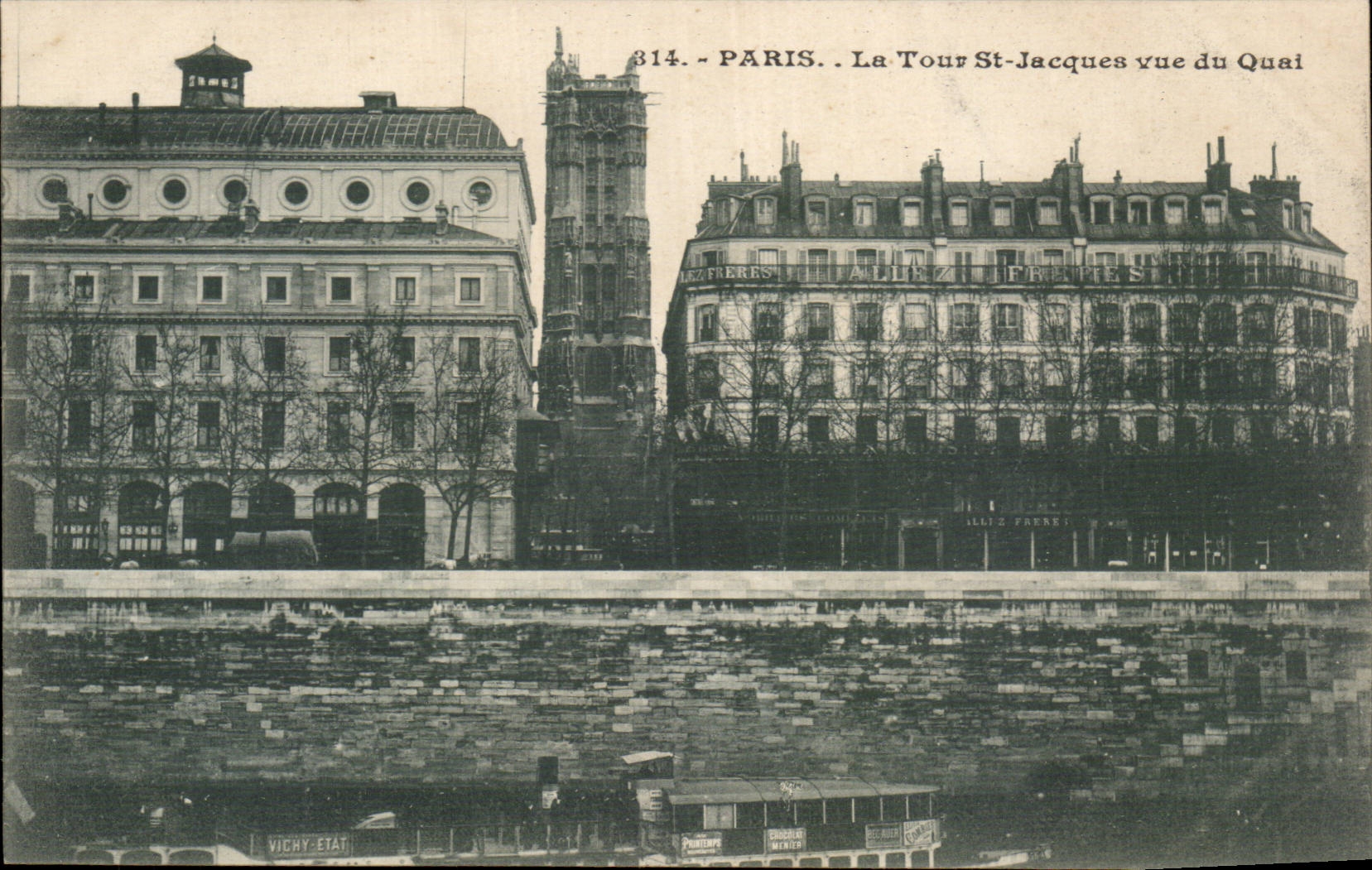 Paris - 4 - Le Tour Saint Jacques vue du Quai - CPA 