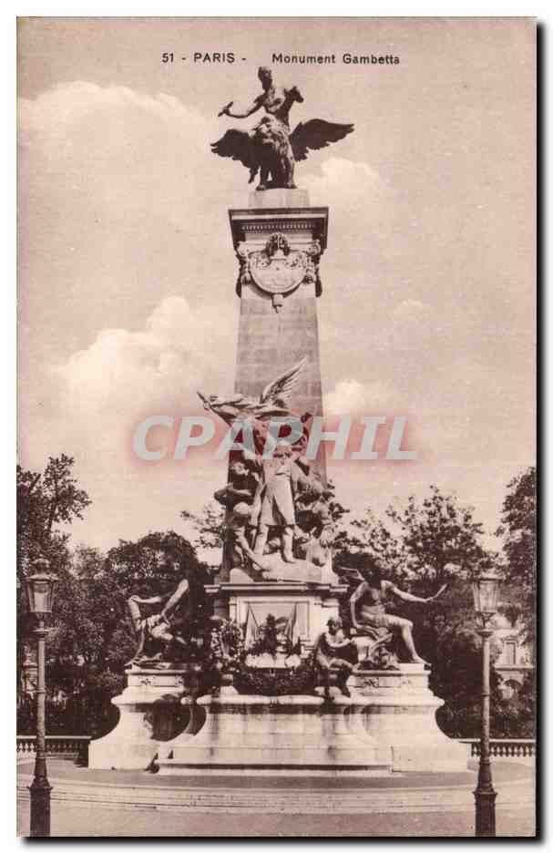 Paris - 1 - Monument Gambetta - CPA 