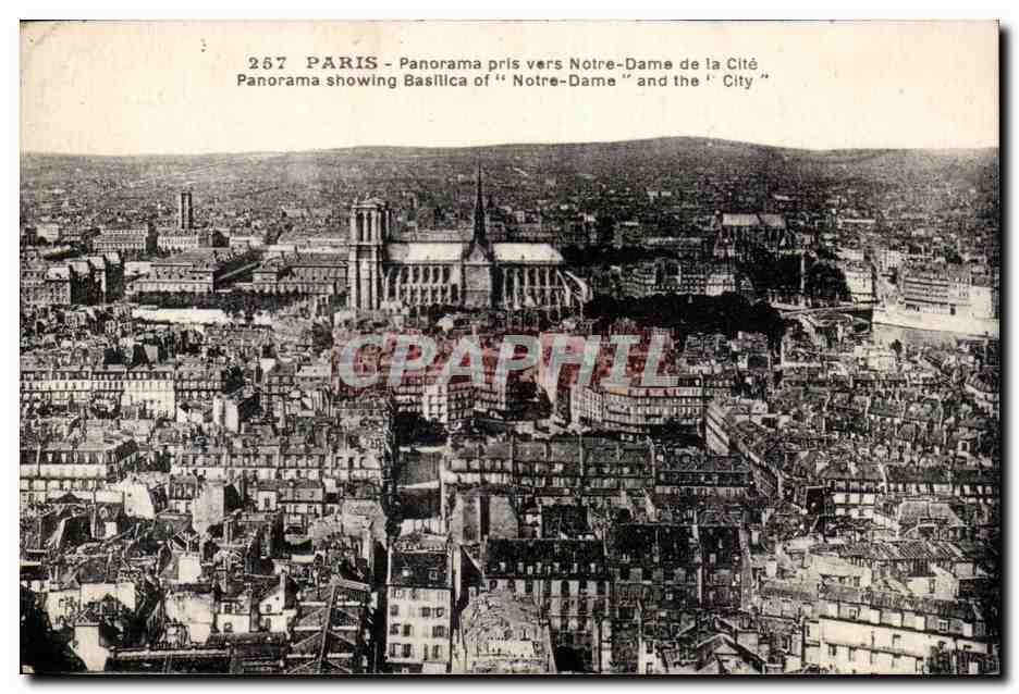 Paris - 4 - Panorama pris vers Notre Dame de la Cite - CPA 