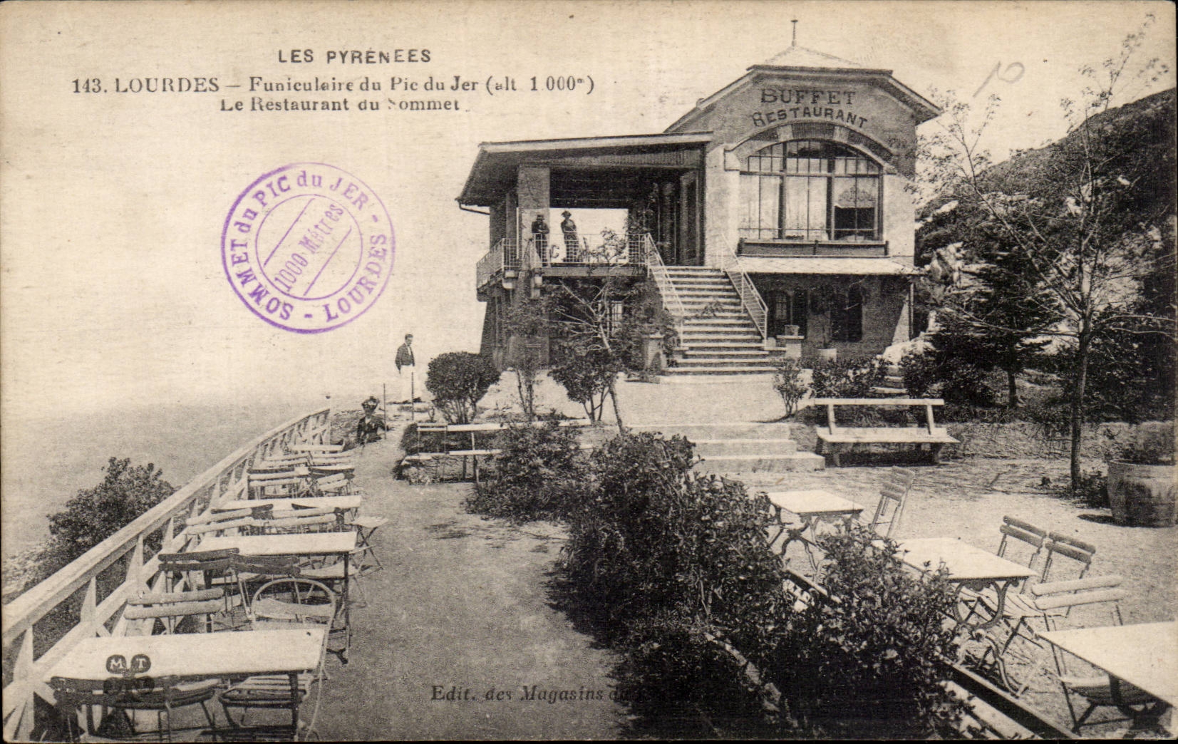 Lourdes - Funiculaire du Pic de Jer alt 1000 m Buffet Restaurant CPA 
