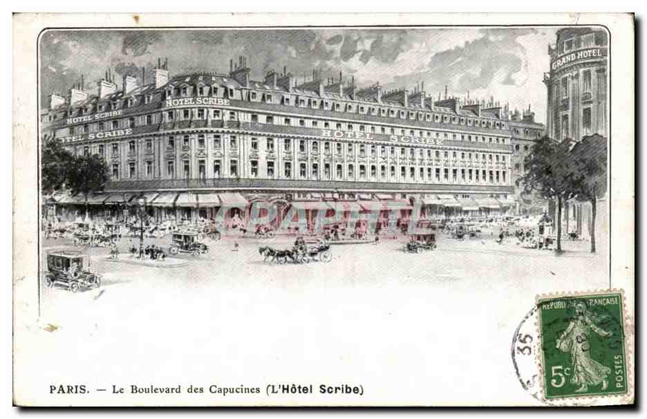 Paris - 2 - Le Boulevard des Capucines - L'Hotel Scribe - CPA - 