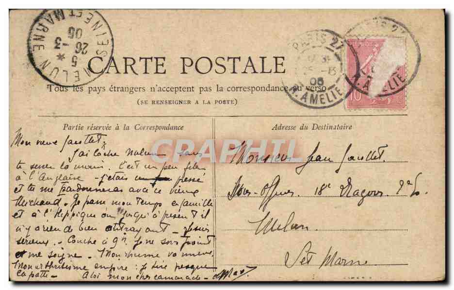 Paris - 6 - Jardin du Luxembourg - Fontaine Carpeaux - CPA -  — Rückseite
