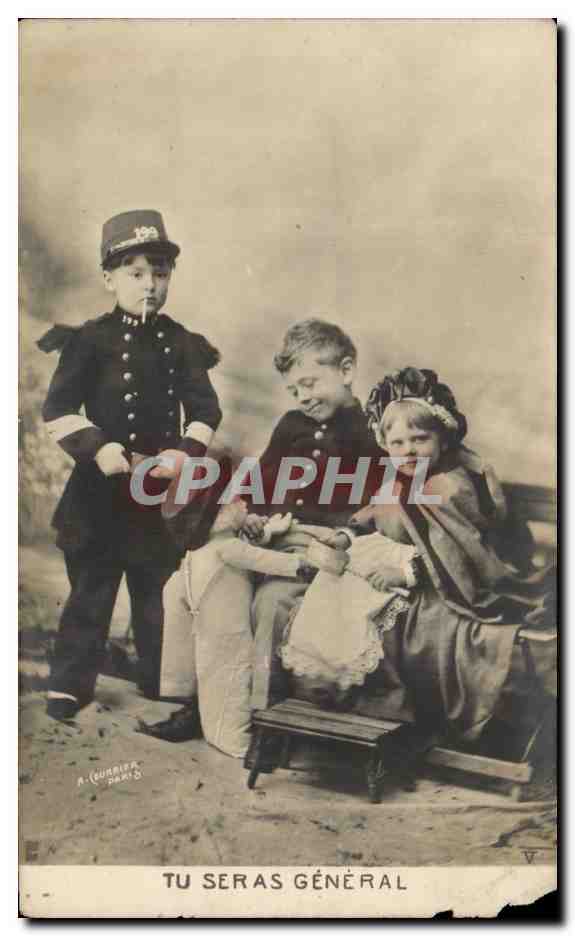 Fantaisie - Enfants - Tu Seras General - Militaria - Humour - CPA 