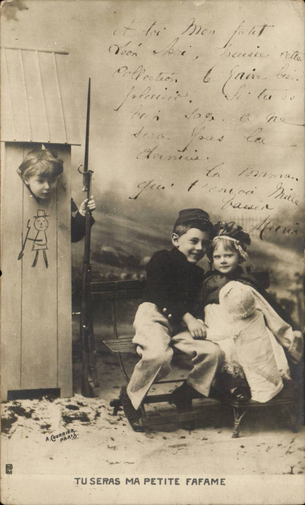 Fantaisie - Enfants - Tu Seras ma Petite Fafame - Militaria - Humour - CPA 