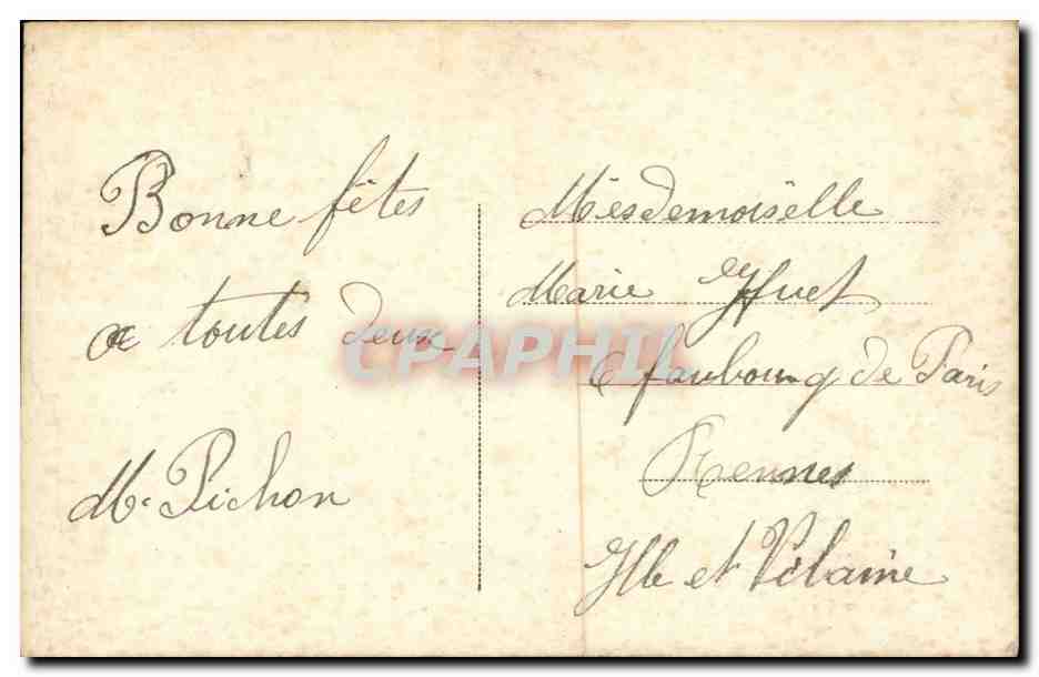 Fantaisie - Homme - Man with sweet bouquet - CPA  — Rückseite