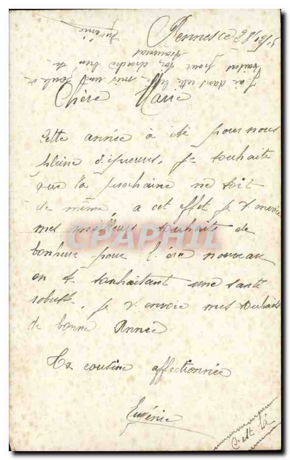 Jeune femme en fourrure blanche — Bonne Année — Éditeur REGATTE, n° 2029 — Reverso