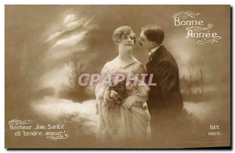 Fantaisie - Couple - Romance in the air - CPA 