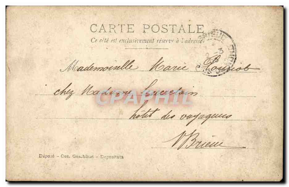 Fantaisie - Enfants - Au revoir Papa CPA  — Rückseite