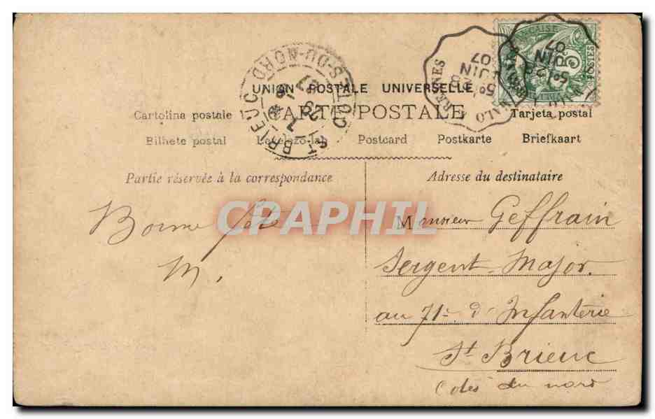 Fantaisie - Femme - Je la garde en souvenir de vous - woamn in extravagent hat CPA  — Rückseite