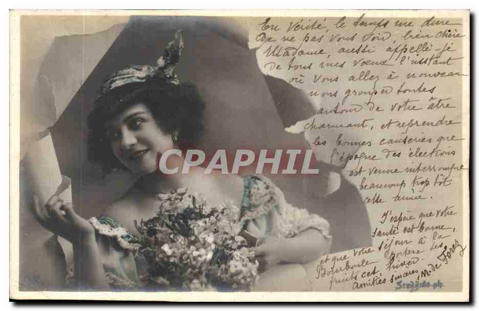 Femme en robe à fleurs et couronne — carte postale — éditeur Stragidis, n°16