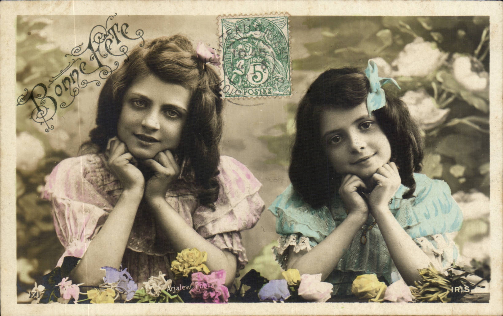 Fantaisie - Enfants - Little Girls with gorgeous eyes - CPA 