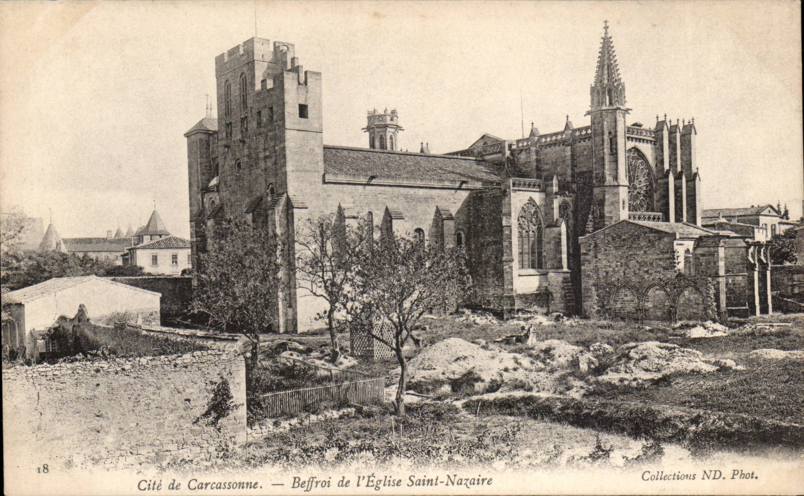 Carcassonne - Beffroi de l'Eglise Saint Nazaire CPA 