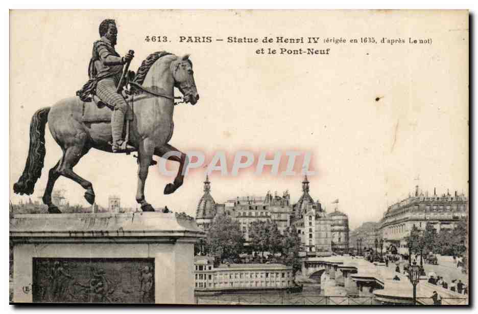 Paris - 1 - Statue de Henri IV - Le Pont Neuf CPA 