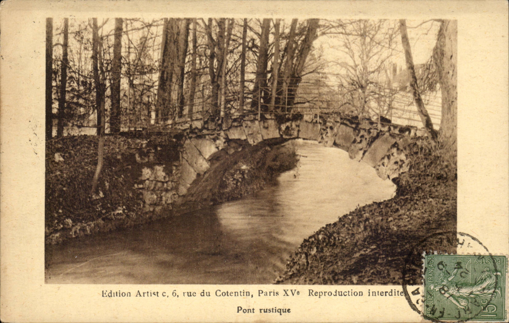 Paris - 15 - 6 rue de Cotentin Pont rustique CPA 