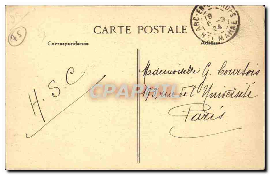 Paris - 15 - 6 rue de Cotentin Pont rustique CPA  — Rückseite
