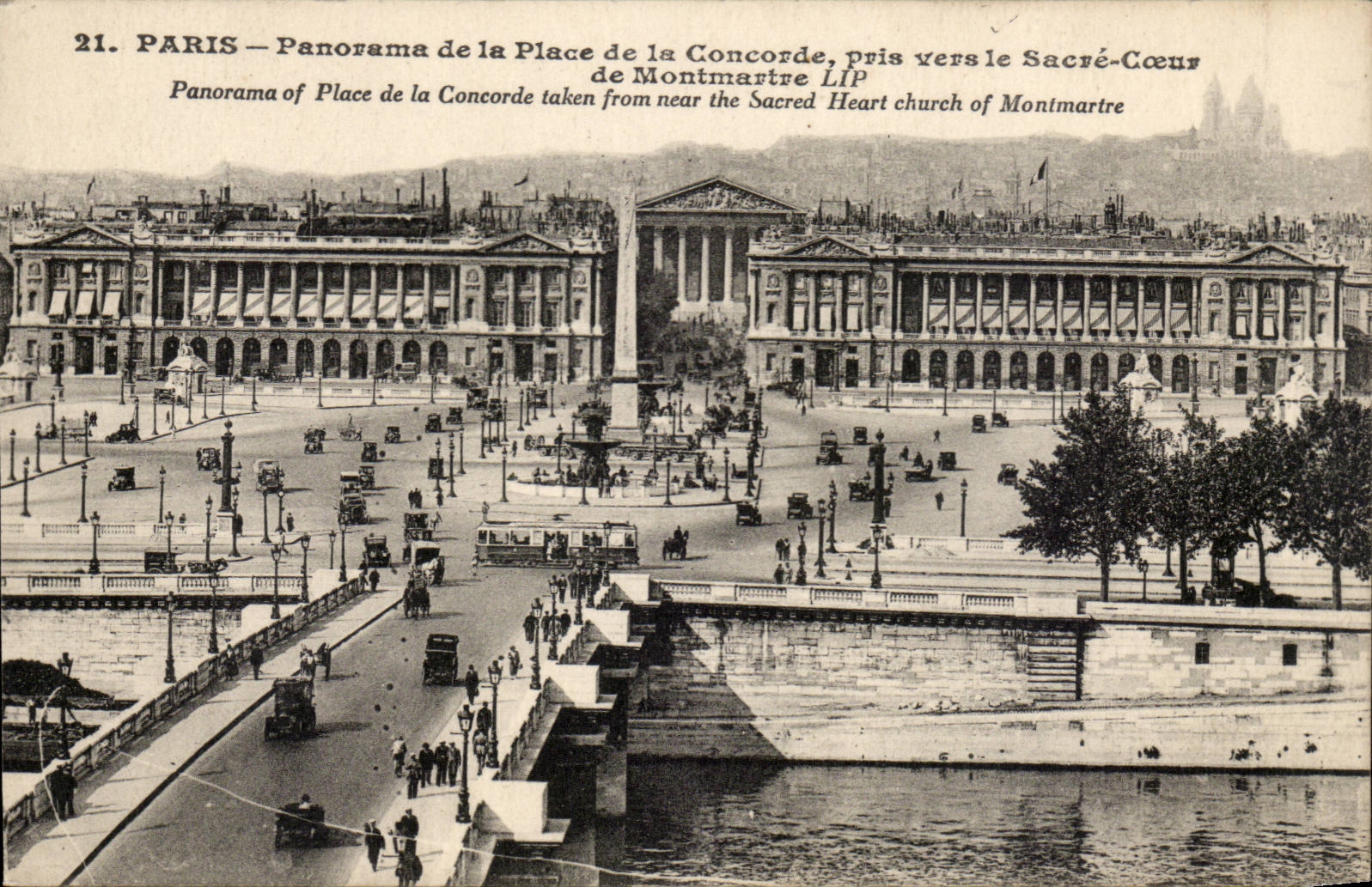 Paris - 8 - Panorama de la Place de la Concorde CPA 