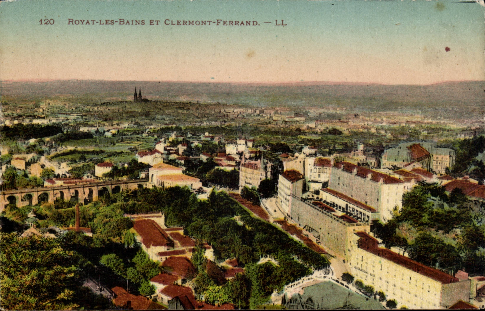 Royat les Bains et Clermont Ferrand - Vue Generale CPA 
