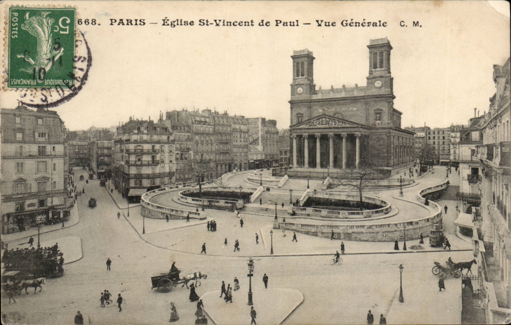 Paris - 10- Eglise Saint Vincent de Paul CPA 