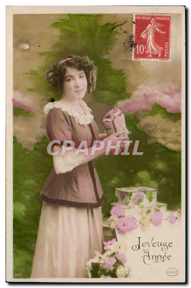 Young Woman — Happy New Year — Publisher IDACE, number 4171