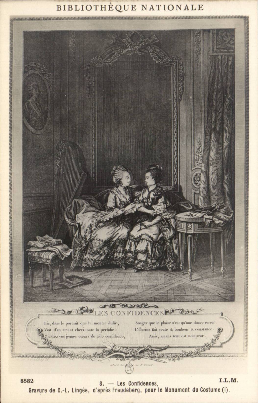 Fantaisie - Femme - Bibliotheque Nationale - tete a tete - CPA 