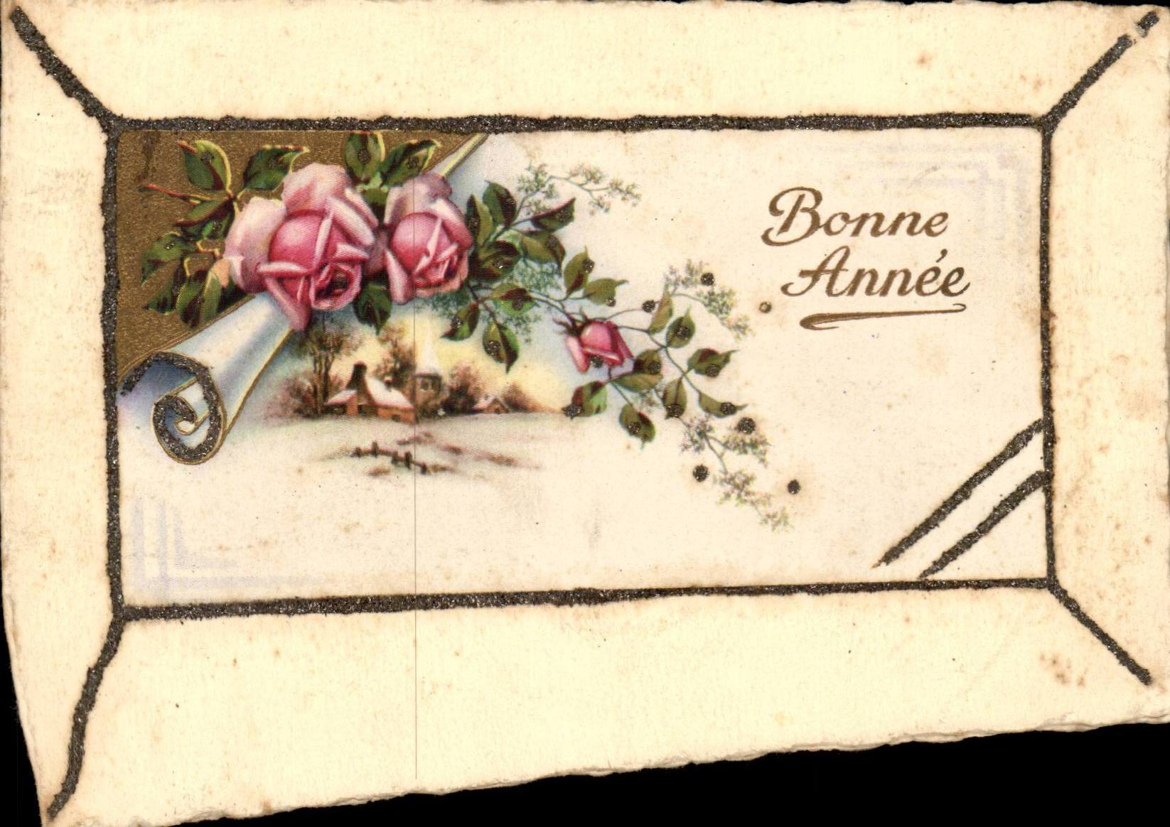 Fetes - Bonne Annee - Rose CPA 