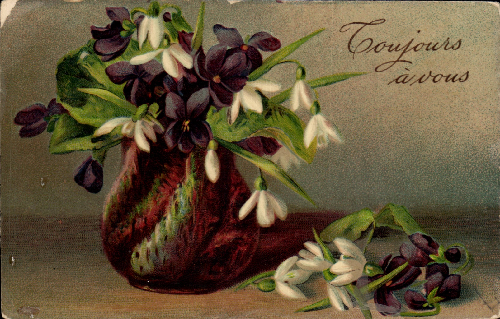 CPA Fantaisie Nature morte Fleurs