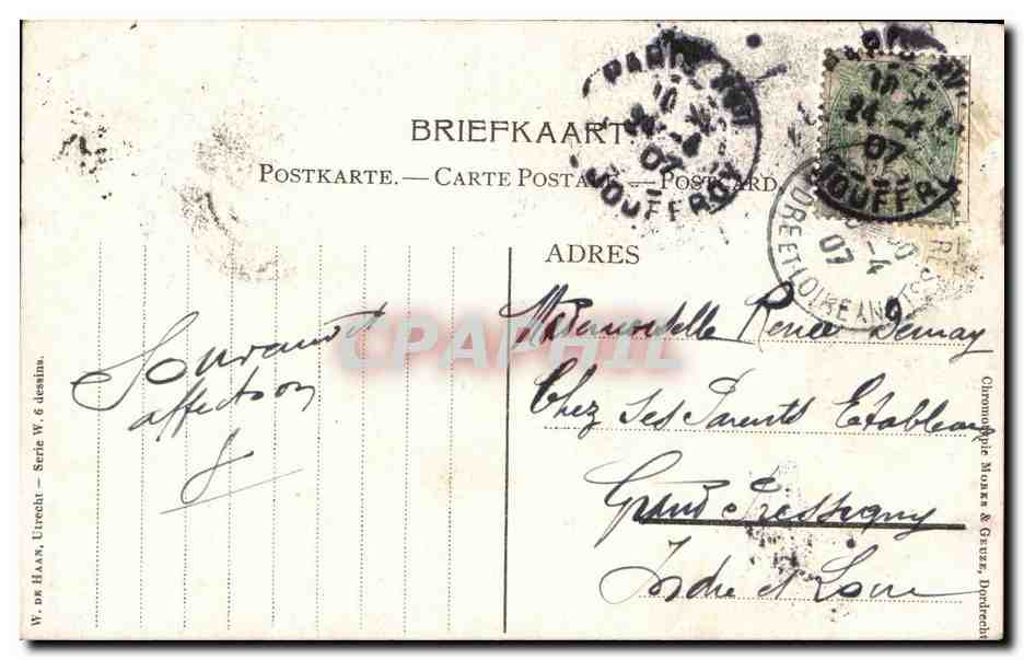 CPA Fantaisie attelage — Rückseite