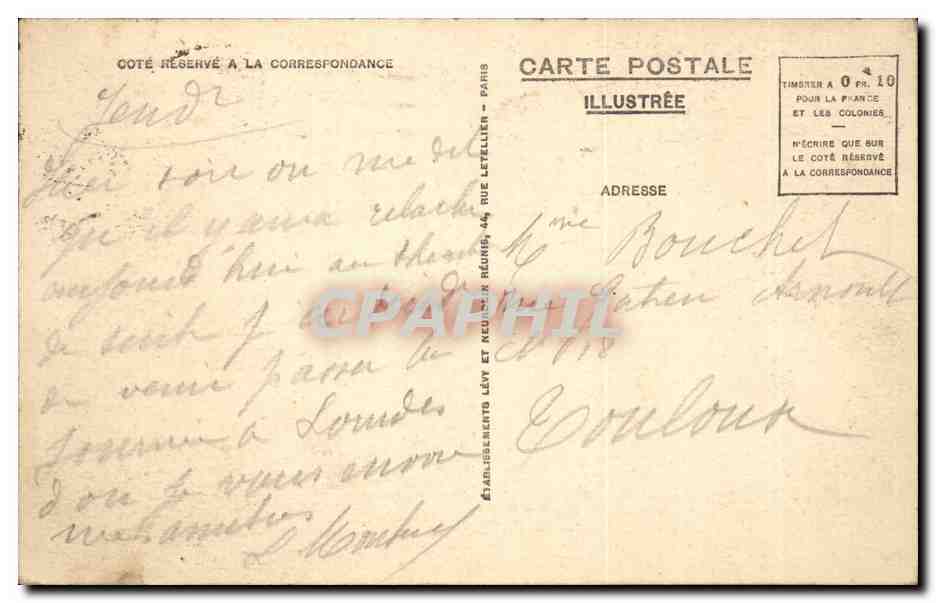 CPA Lourdes La vallee du Gave et la chaine des Pyrenees vues du Pic du Jer — Verso