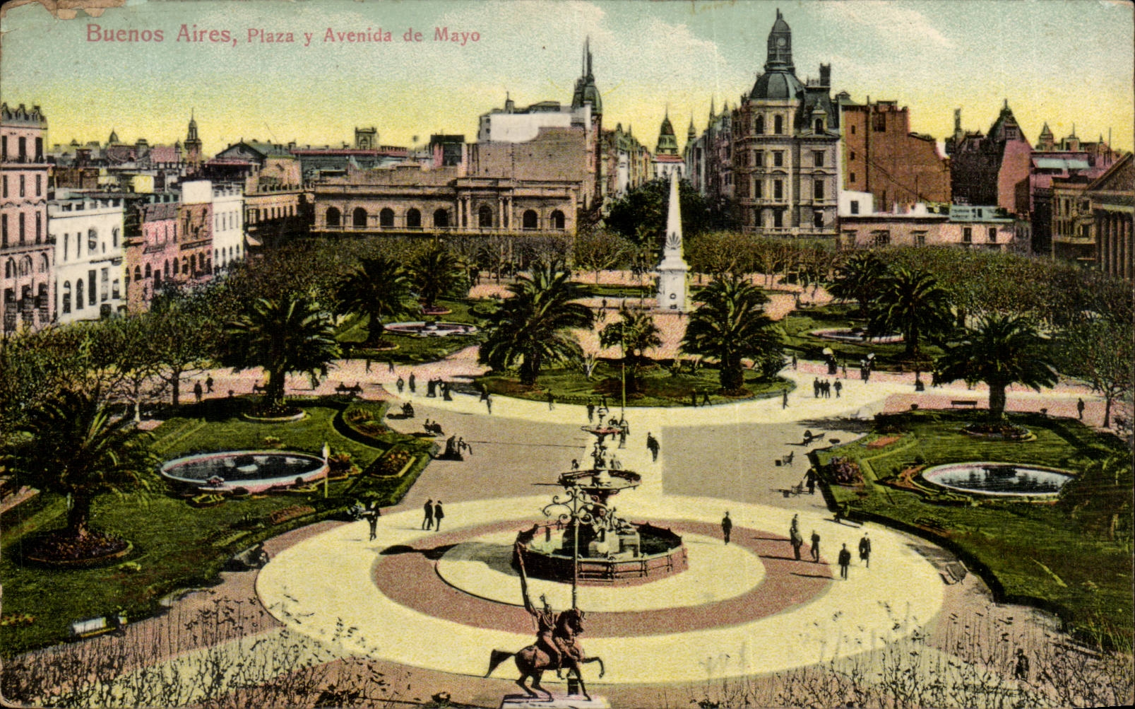 CPA Argentine Buenos Aires Plaza y avenida de Mayo