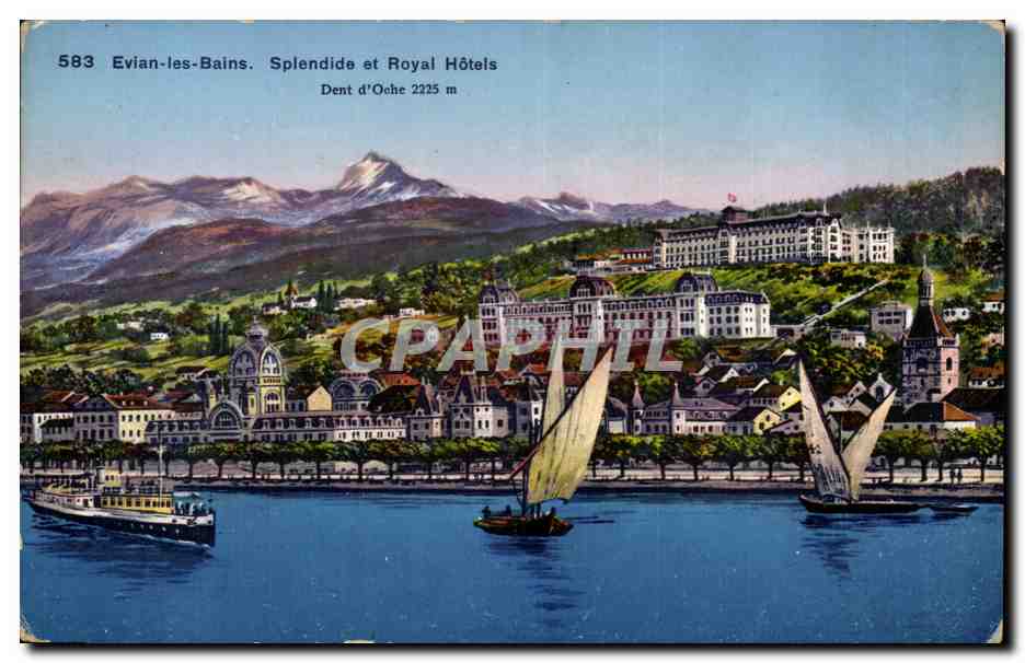 Evian les Bians CPA splendide et Royal Hotels