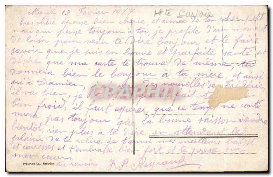 Evian les Bians CPA splendide et Royal Hotels — Verso