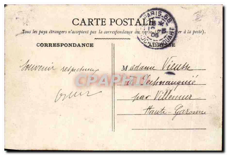 Paris CPA Funiculaire et basilique du Sacre Coeur de montmartre — Rückseite